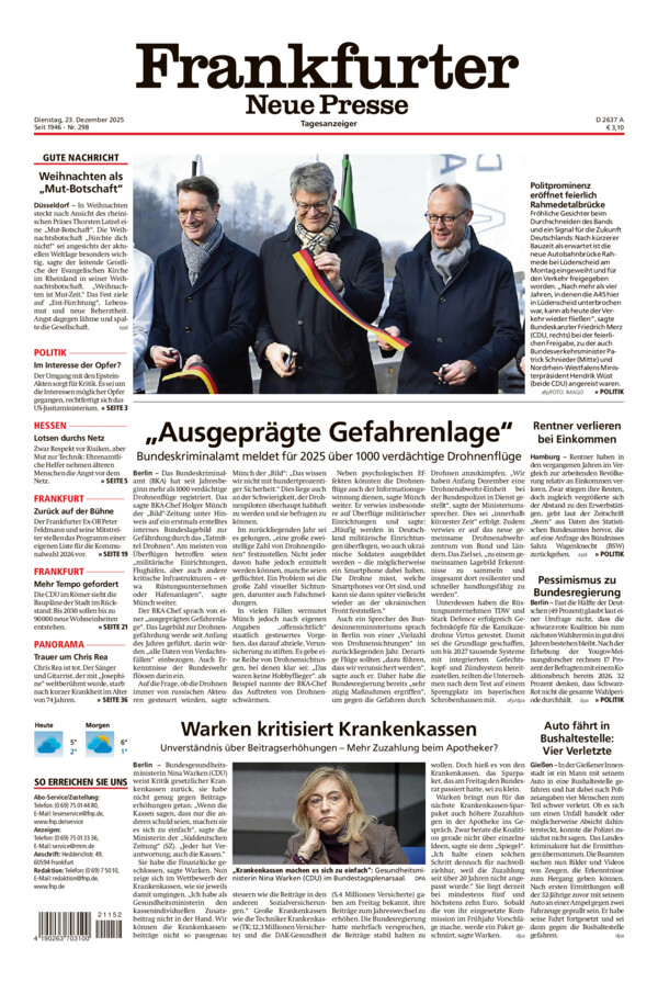 Frankfurter Neue Presse vom Dienstag, 23.12.2025