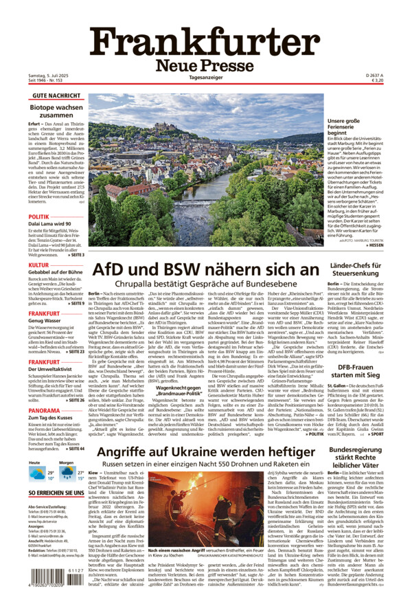 Frankfurter Neue Presse vom Samstag, 05.07.2025