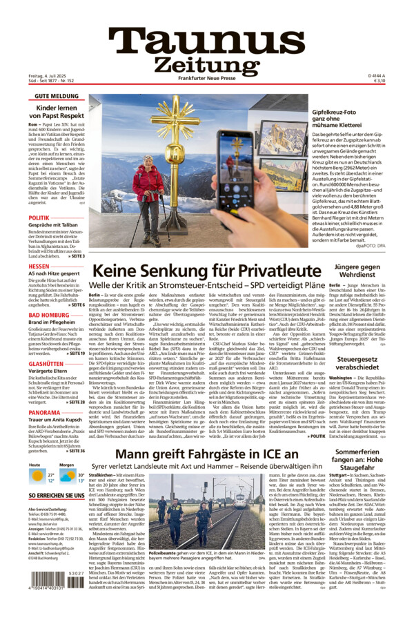 Taunus Zeitung vom Freitag, 04.07.2025