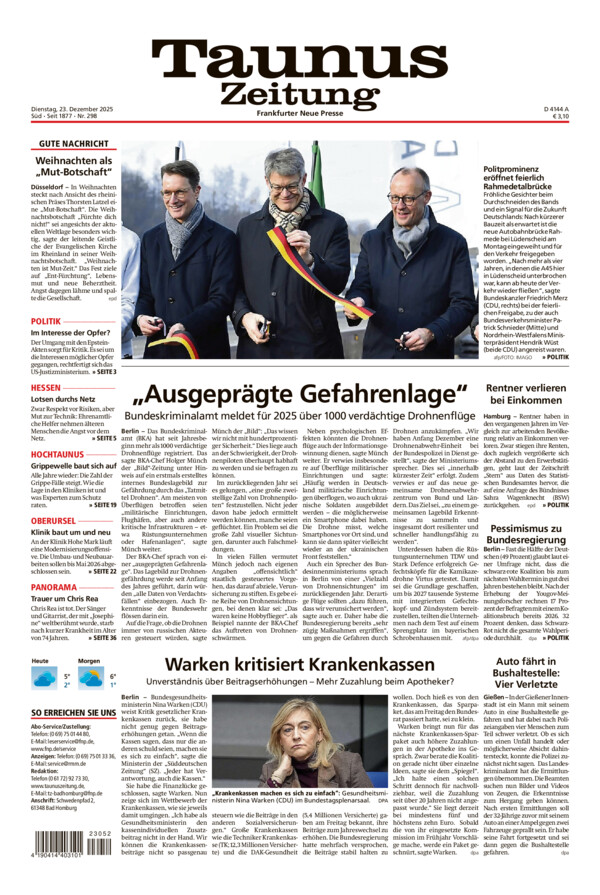 Taunus Zeitung vom Dienstag, 23.12.2025