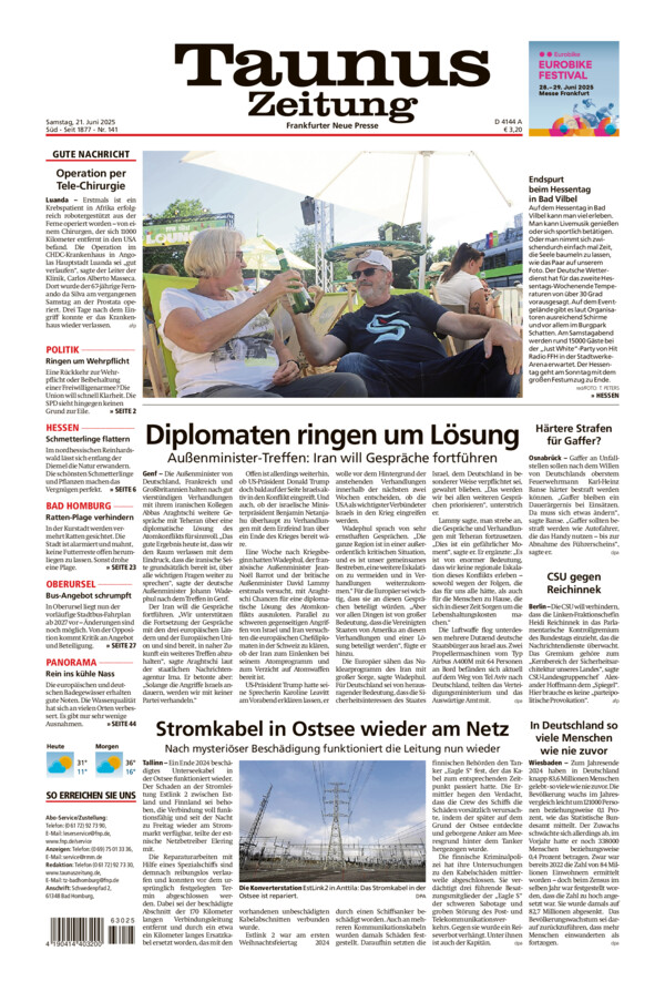 Taunus Zeitung vom Samstag, 21.06.2025