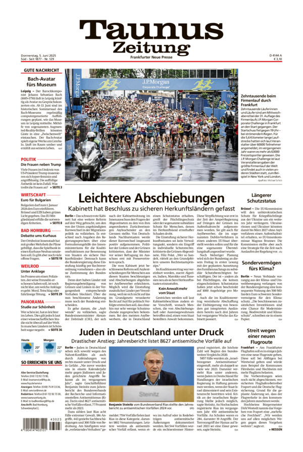 Taunus Zeitung vom Donnerstag, 05.06.2025