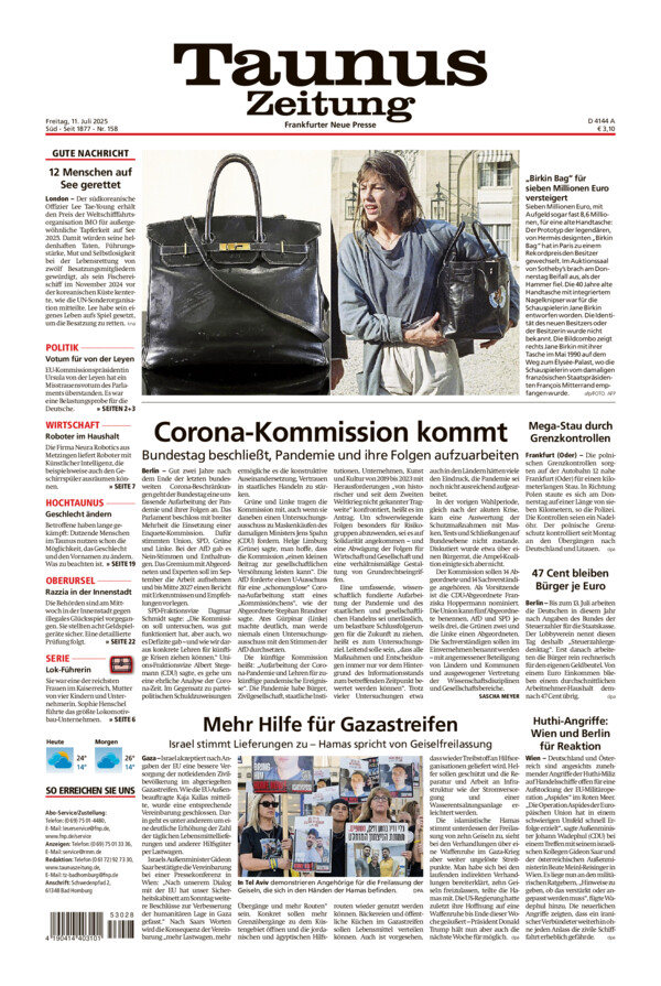 Taunus Zeitung vom Freitag, 11.07.2025