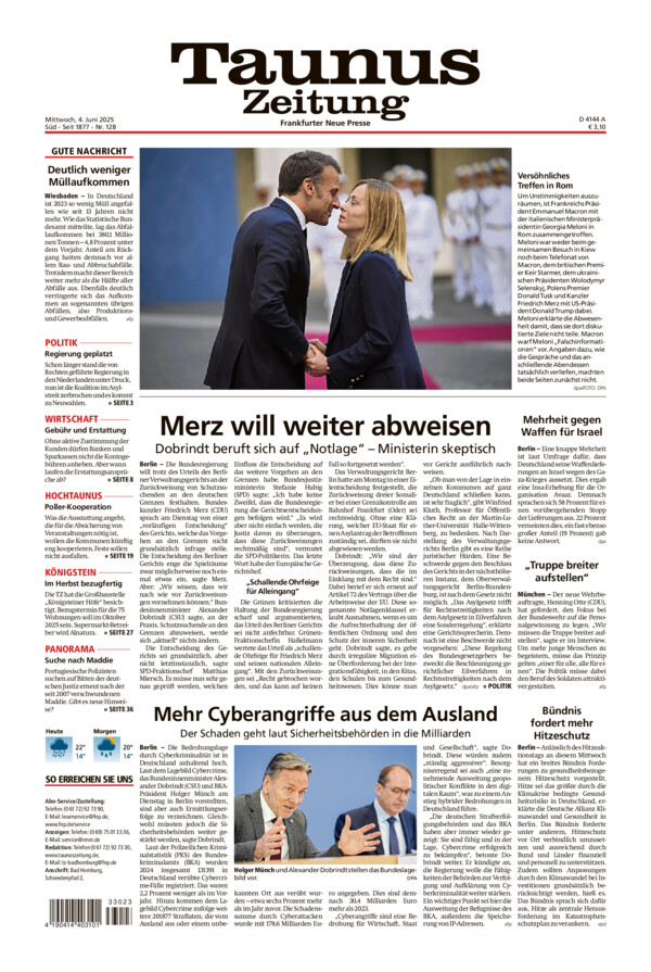Taunus Zeitung vom Mittwoch, 04.06.2025
