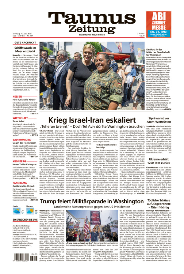 Taunus Zeitung vom Montag, 16.06.2025