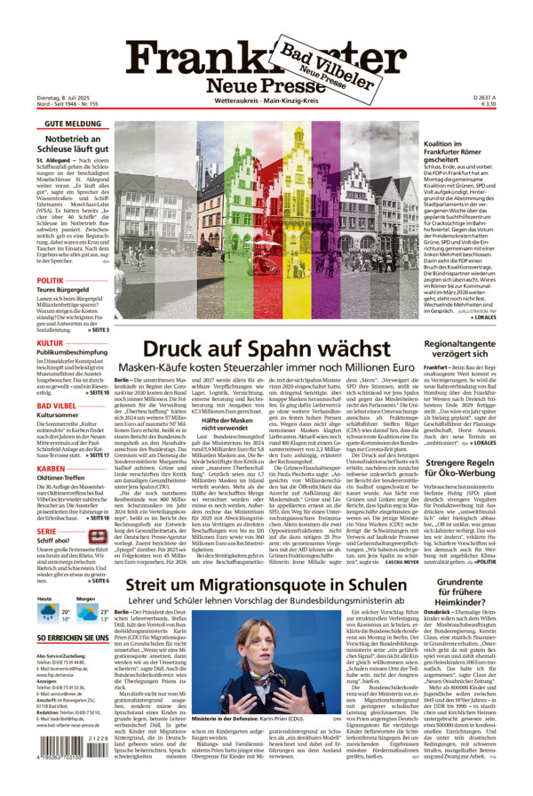 Bad Vilbeler Neue Presse vom Dienstag, 08.07.2025