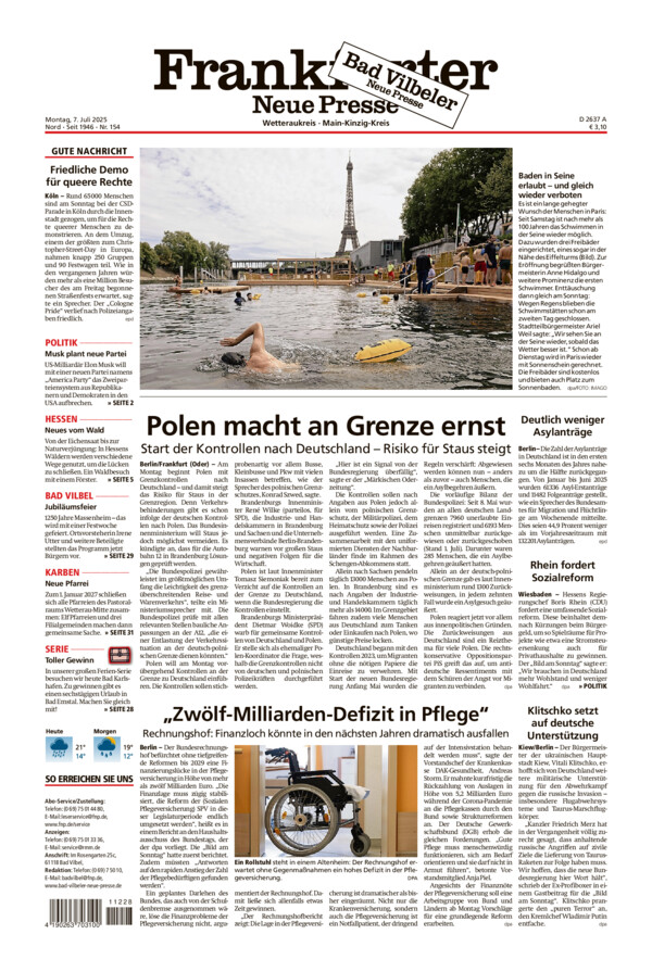 Bad Vilbeler Neue Presse vom Montag, 07.07.2025