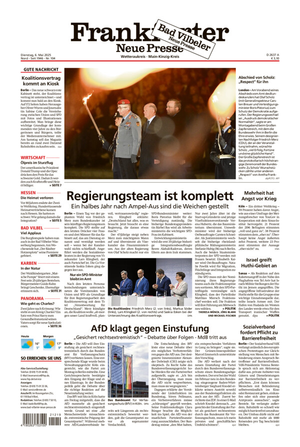 Bad Vilbeler Neue Presse vom Dienstag, 06.05.2025