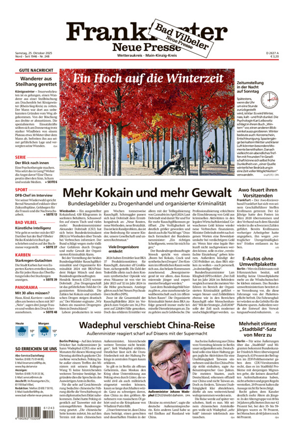 Bad Vilbeler Neue Presse vom Samstag, 25.10.2025