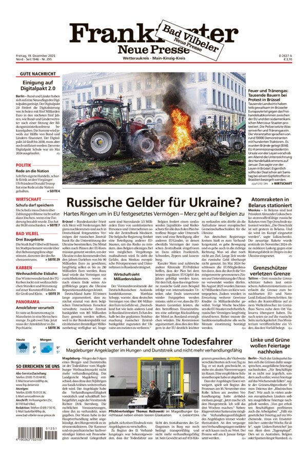 Bad Vilbeler Neue Presse vom Freitag, 19.12.2025