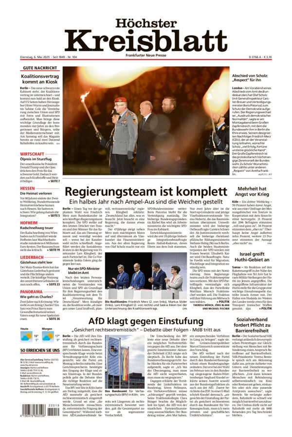 Höchster Kreisblatt vom Dienstag, 06.05.2025