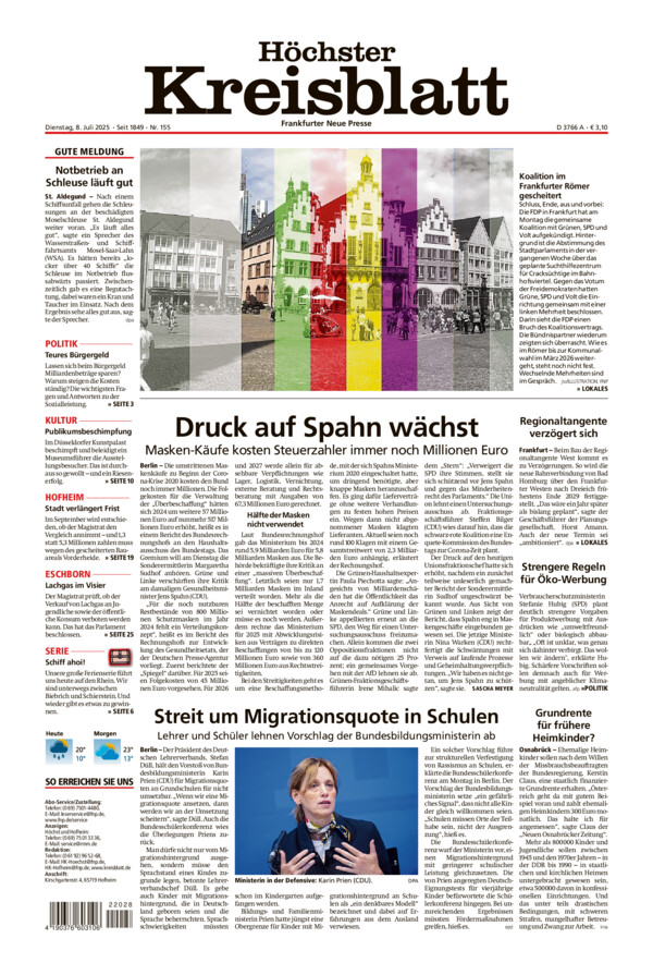 Höchster Kreisblatt vom Dienstag, 08.07.2025