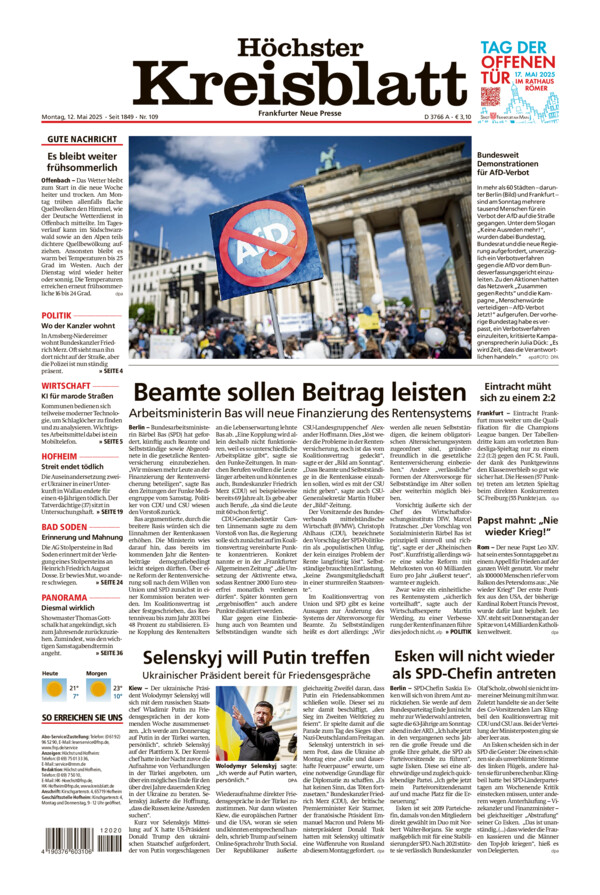 Höchster Kreisblatt vom Montag, 12.05.2025