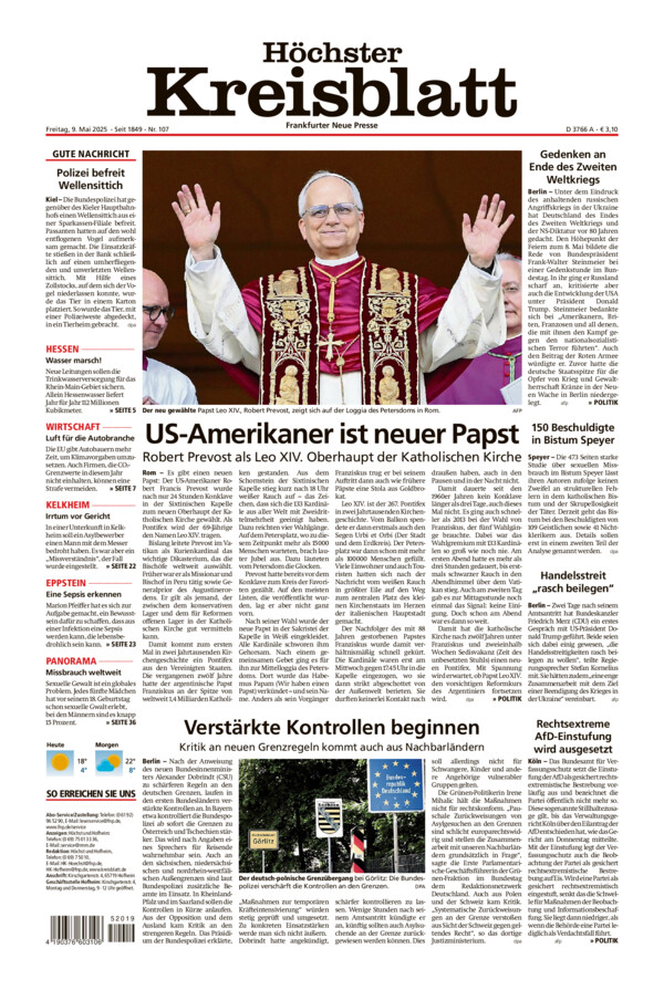 Höchster Kreisblatt vom Freitag, 09.05.2025
