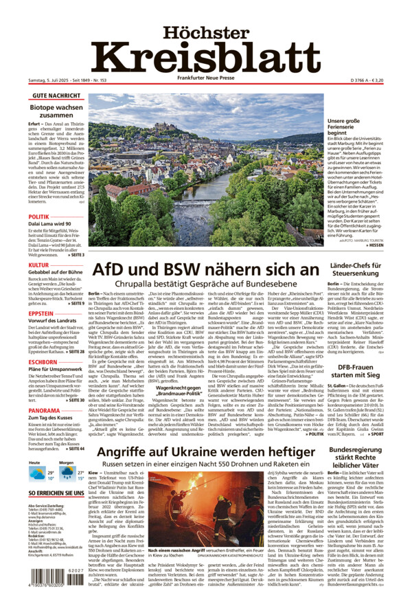 Höchster Kreisblatt vom Samstag, 05.07.2025