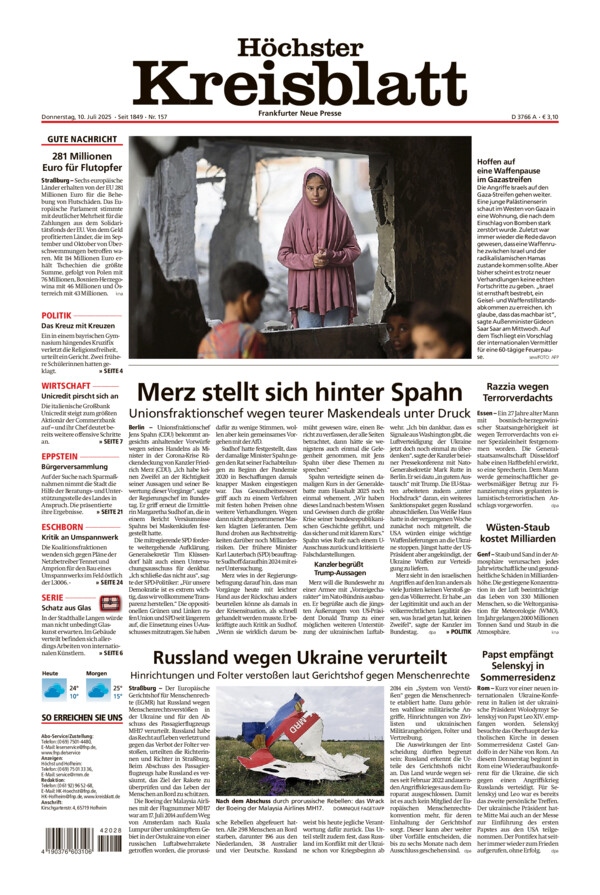 Höchster Kreisblatt vom Donnerstag, 10.07.2025