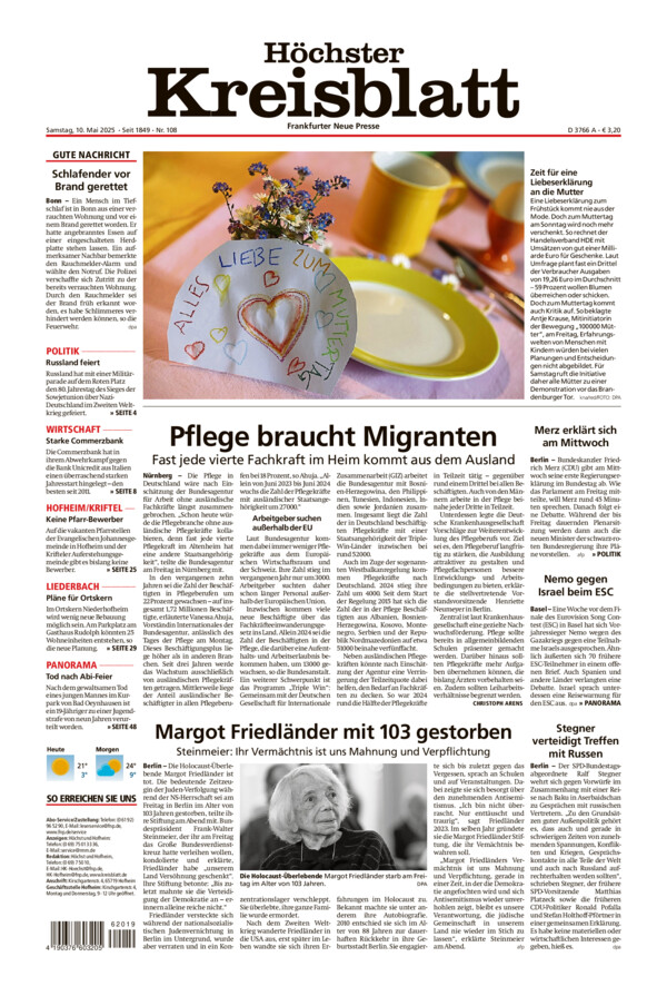 Höchster Kreisblatt vom Samstag, 10.05.2025