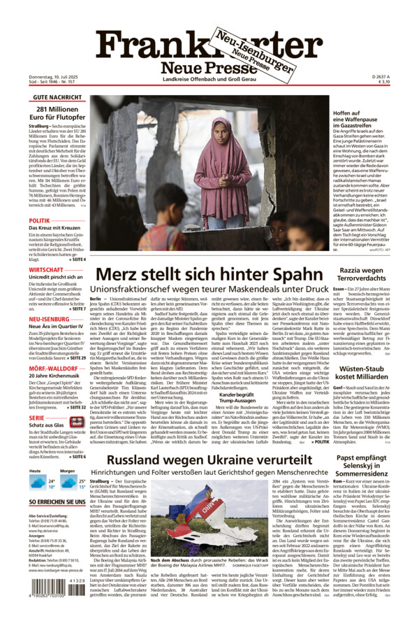 Neu-Isenburger Neue Presse vom Donnerstag, 10.07.2025