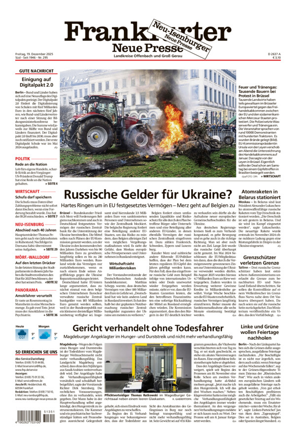 Neu-Isenburger Neue Presse vom Freitag, 19.12.2025