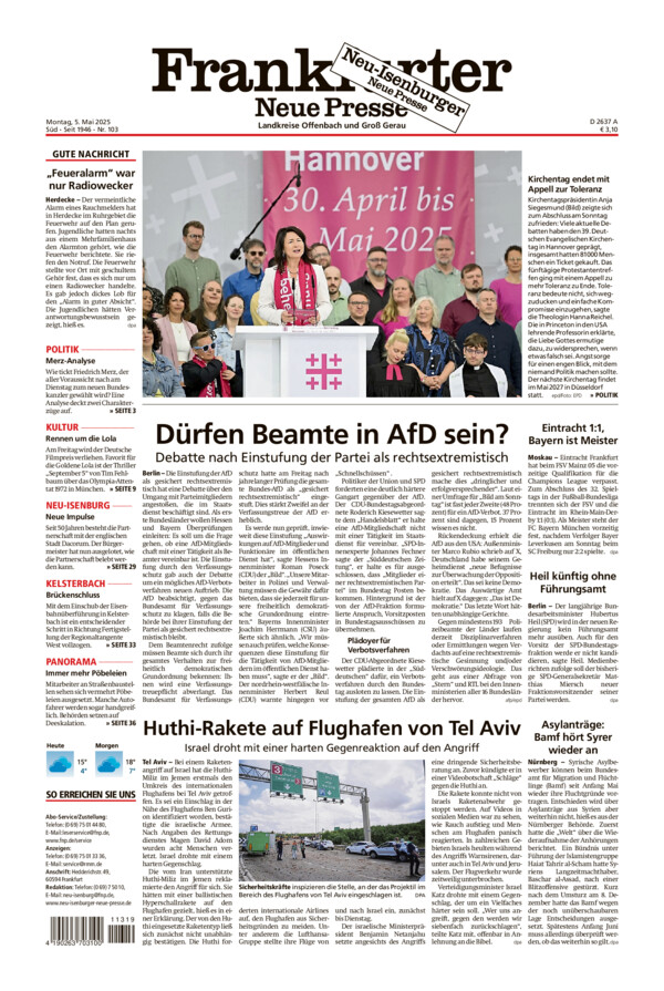 Neu-Isenburger Neue Presse vom Montag, 05.05.2025