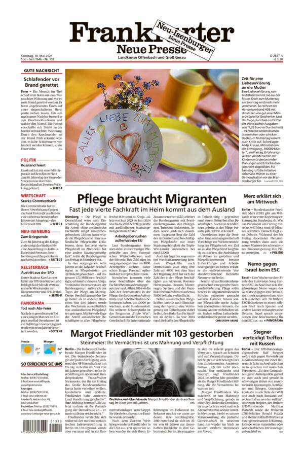 Neu-Isenburger Neue Presse vom Samstag, 10.05.2025