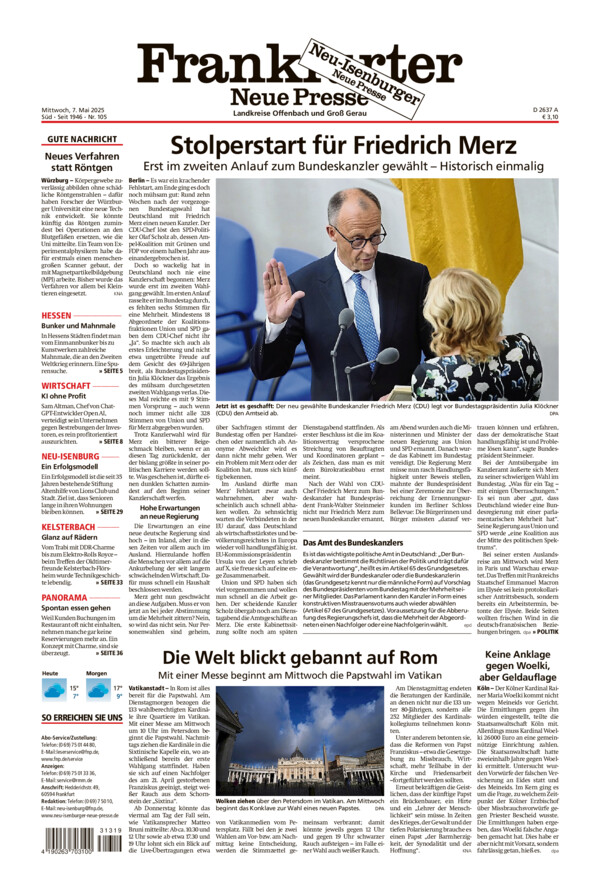 Neu-Isenburger Neue Presse vom Mittwoch, 07.05.2025